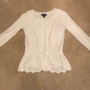 Eyelet Peplum Express Cardigan